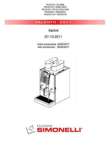 Pièces détachées NUOVA SIMONELLI TALENTO (201110-) Annee 201110- 