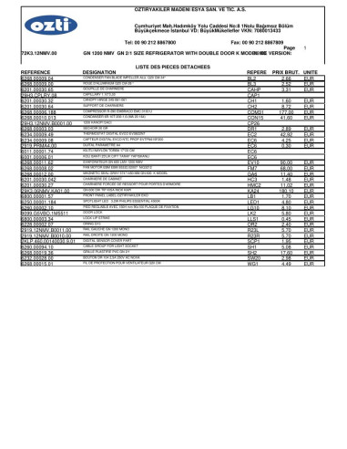 Pièces détachées OZTIRYAKILER GN-1200-NMV-K-72K3.12NMV.00-820042 (201812-) 