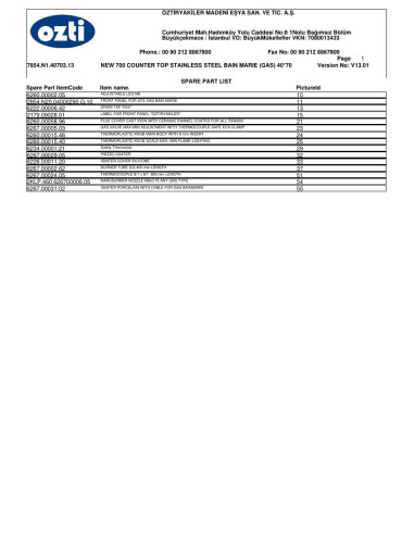 Pièces détachées OZTIRYAKILER OBG 4073 Annee 2013 