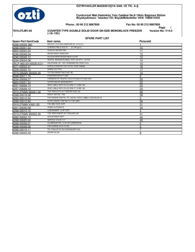 Pièces détachées OZTIRYAKILER TAG 270 LMV  7919.27LMV.00 Annee 2014 