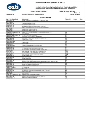 Pièces détachées OZTIRYAKILER OKFG 101 7890.95701.03 Annee 2011 