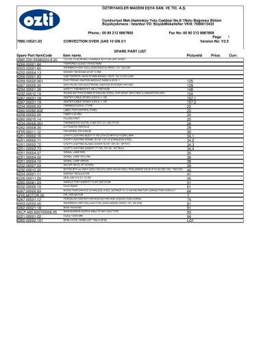 Pièces détachées OZTIRYAKILER OKFG 102 7890.10G21.03 Annee 2011 