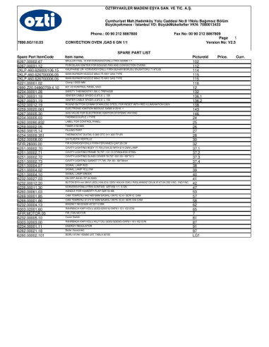 Pièces détachées OZTIRYAKILER OKFG 601 7890.6G110.03 Annee 2014 