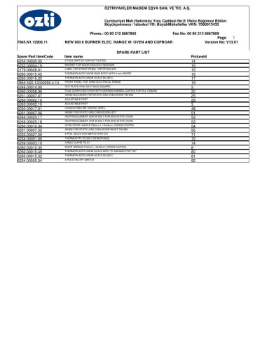 Pièces détachées OZTIRYAKILER OSOEF 12090 7865.N1.12908.11 Annee 2012 