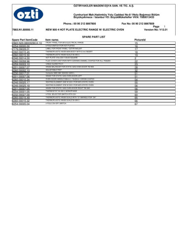 Pièces détachées OZTIRYAKILER OSOEF 8090 7865.N1.80908.11 Annee 2012 