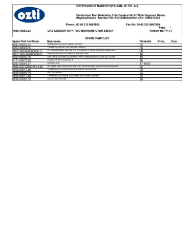 Pièces détachées OZTIRYAKILER OSOG 4065 P 7865.40653.33 Annee 2001 