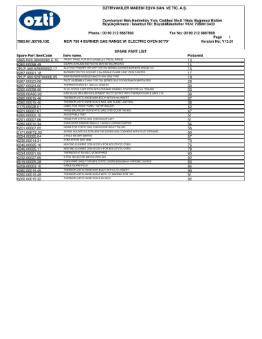 Pièces détachées OZTIRYAKILER OSOGEF 8070 7865.N1.80708.10E Annee 2012 