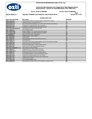 Pièces détachées OZTIRYAKILER OSOGF 8090 7865.N1.80908.10 Annee 2012 
