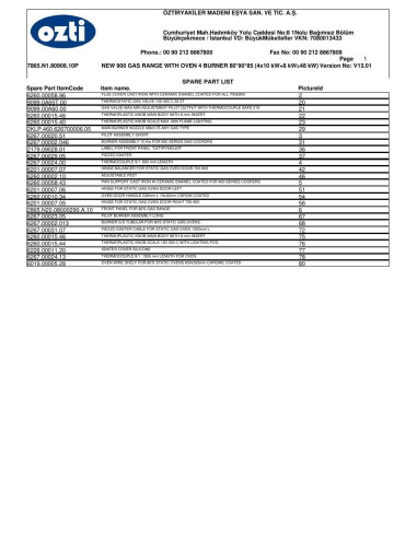 Pièces détachées OZTIRYAKILER OSOGF 8090 P 7865.N1.80908.10P Annee 2012 