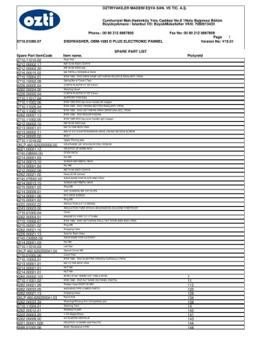 Pièces détachées OZTIRYAKILER OBM 1080 D PLUS Annee 2015 