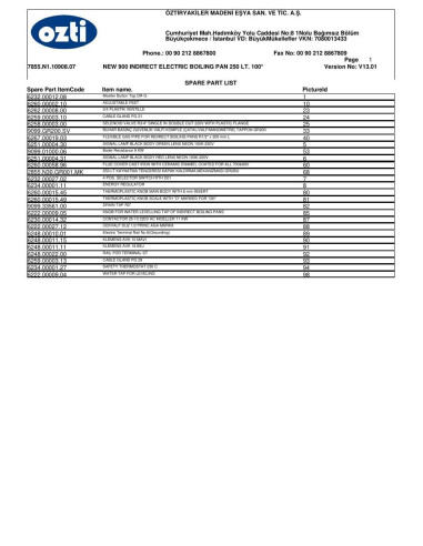 Pièces détachées OZTIRYAKILER OTEI 250 7855.N1.10908.07 Annee 2012 