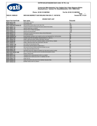 Pièces détachées OZTIRYAKILER OTGI 250 7855.N1.10908.03 Annee 2014 