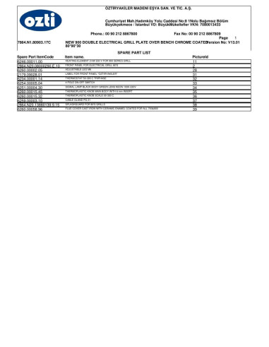 Pièces détachées OZTIRYAKILER OGE 8090 C 7864.N1.80903.17C Annee 2012 