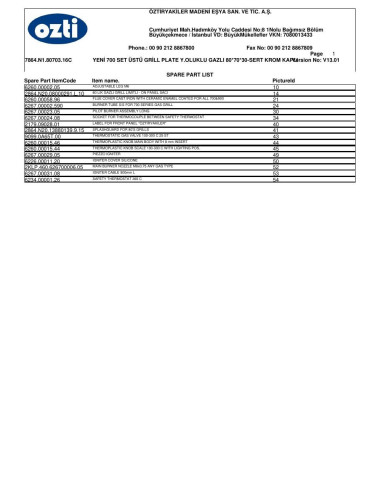 Pièces détachées OZTIRYAKILER OGG 8070 1-2 N C 7864.N1.80703.16C Annee 2012 