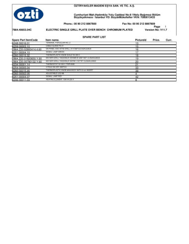 Pièces détachées OZTIRYAKILER OGP 4065 C 7864.40653.04C Annee 2004 