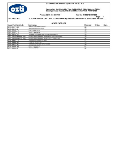 Pièces détachées OZTIRYAKILER OGP 4065 N C 7864.40653.01C Annee 2004 