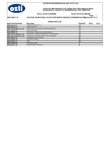 Pièces détachées OZTIRYAKILER OGP 7065 N C 7864.70653.11C Annee 2004 