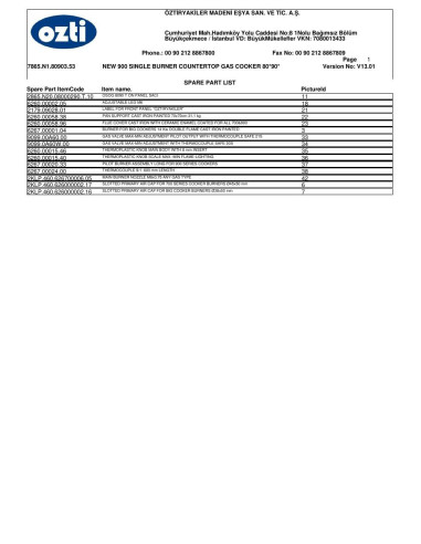 Pièces détachées OZTIRYAKILER OSOG 8090 T 7865.N1.80903.53 Annee 2012 