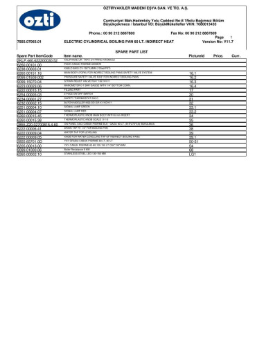 Pièces détachées OZTIRYAKILER OKTEI 60 7855.07065.01 Annee 2004 