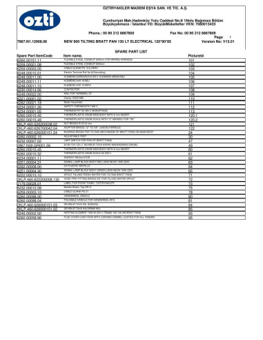 Pièces détachées OZTIRYAKILER OTE 130 7867.N1.12908.06 Annee 2011 