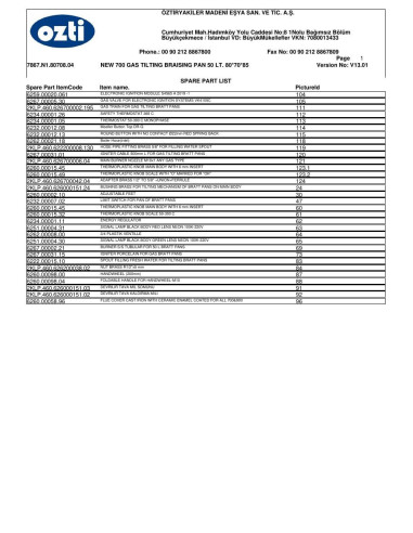 Pièces détachées OZTIRYAKILER OTG 50 7867.N1.80708.04 Annee 2011 