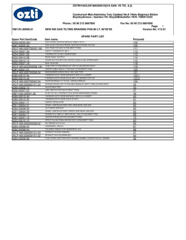 Pièces détachées OZTIRYAKILER OTG 80 7867.N1.80908.01 Annee 2011 