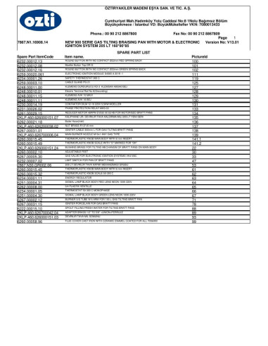 Pièces détachées OZTIRYAKILER OTMG 205 7867.N1.16908.14 Annee 2013 