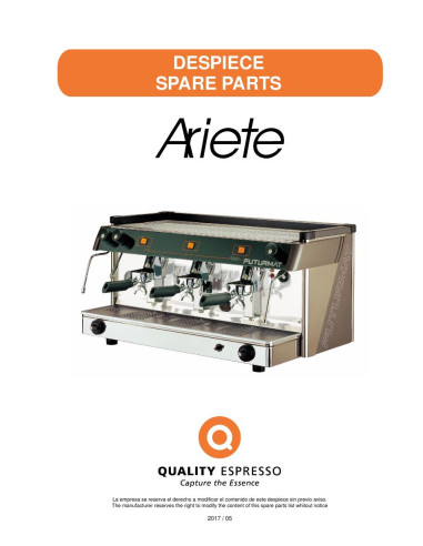 Pièces détachées QUALITY ESPRESSO FUTURMAT-ARIETE Annee 2016 