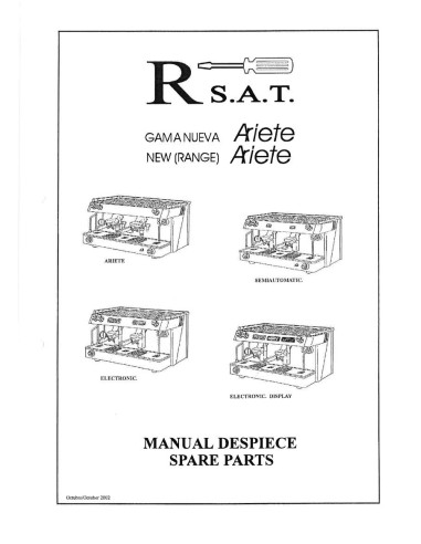 Pièces détachées QUALITY ESPRESSO FUTURMAT-ARIETE Annee 2002 