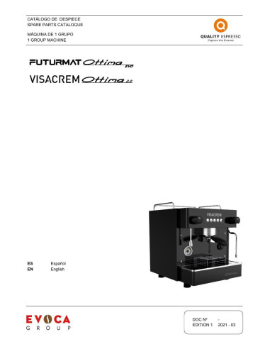 Pièces détachées QUALITY ESPRESSO FUTURMAT-OTTIMA-EVO-1G Annee 2021 