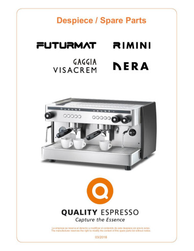 Pièces détachées QUALITY ESPRESSO FUTURMAT-RIMINI Annee 2018 