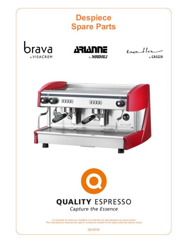 Pièces détachées QUALITY ESPRESSO GAGGIA-BELLA Annee 2018 