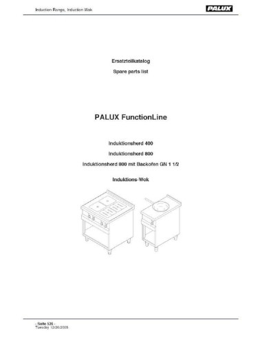 Pièces détachées PALUX FUNCTIONLINE-INDUCTION-RANGE-WOK Annee 2006 