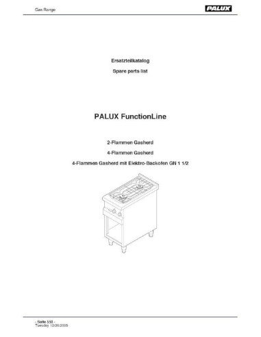 Pièces détachées PALUX FUNCTIONLINE-GAS-RANGE Annee 2006 