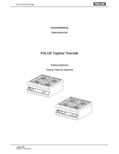 Pièces détachées PALUX TOPLINE-GAS-RANGE Annee 2006 