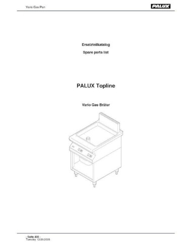Pièces détachées PALUX TOPLINE-VARIO-GAS-PAN Annee 2006 