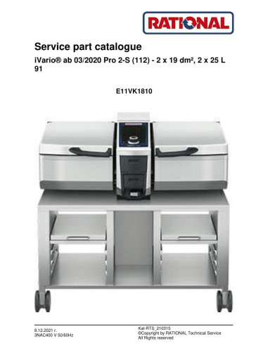 Pièces détachées RATIONAL iVP-LMX.100BE-3NAC400V50-60Hz (E11VK1810-) 