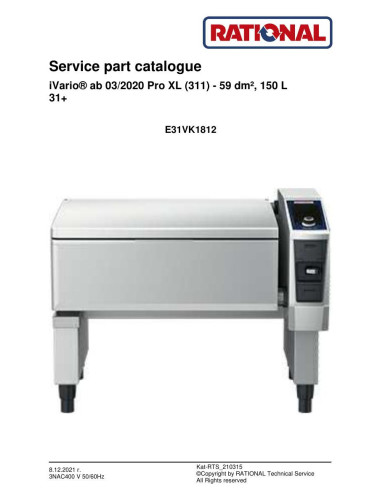 Pièces détachées RATIONAL iVP-LMX.100DE-3NAC400V50-60Hz (E31VK1812-) 