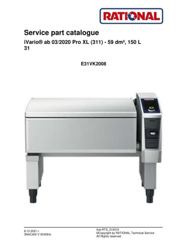 Pièces détachées RATIONAL iVP-LMX.100DE-3NAC400V50-60Hz (E31VK2008-) 