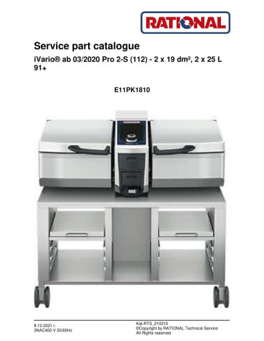 Pièces détachées RATIONAL iVP-LMX.200BE-3NAC400V50-60Hz (E11PK1810-) 