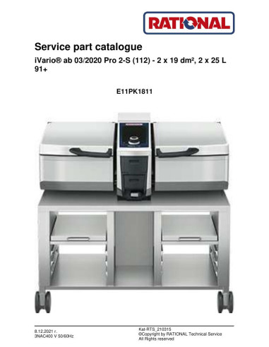 Pièces détachées RATIONAL iVP-LMX.200BE-3NAC400V50-60Hz (E11PK1811-) 