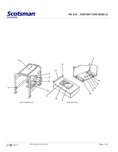 Pièces détachées SCOTSMAN RB400 Annee 2005 