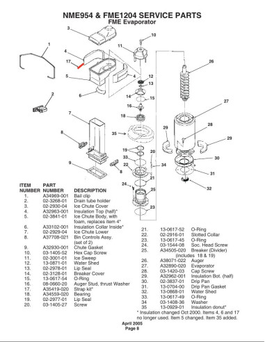 Pièces détachées SCOTSMAN FME1204 Annee 0 