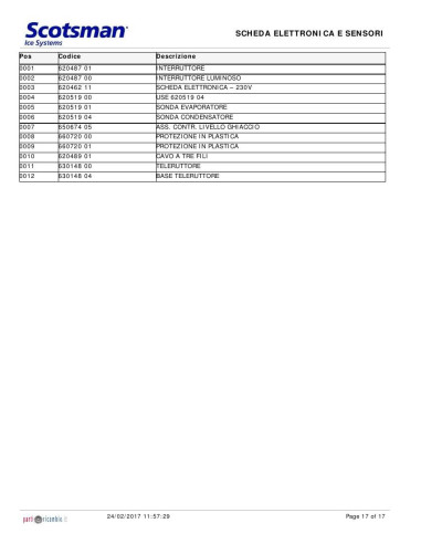 Pièces détachées SCOTSMAN EC176 Annee 2006 R404A 