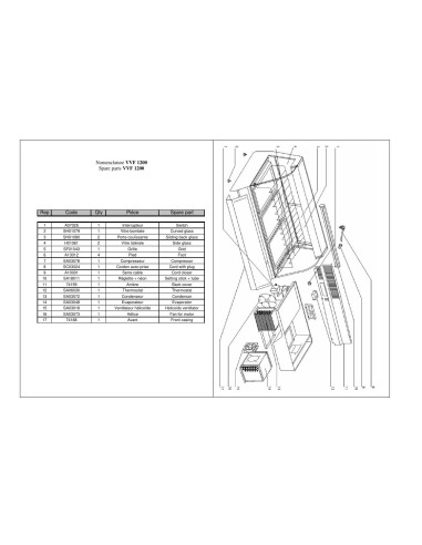 Pièces détachées ROLLER GRILL VVF 1200 Annee 0 