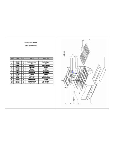 Pièces détachées ROLLER GRILL WD 200 Annee 2012 