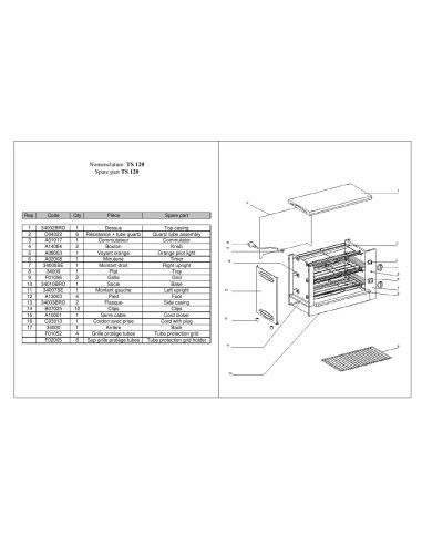 Pièces détachées ROLLER GRILL TS 120 Annee 0 