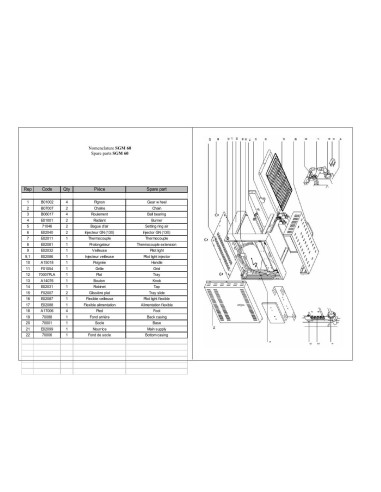 Pièces détachées ROLLER GRILL SGM 60 Annee 0 