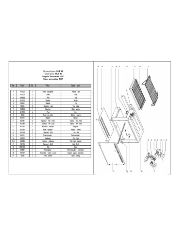 Pièces détachées ROLLER GRILL SGF 80 Annee 2007 