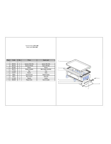 Pièces détachées ROLLER GRILL PSG 600 Annee 0 